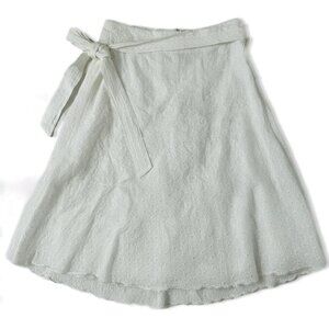 Carson Kressley Eyelet A Line Skirt Belted White Cotton Size 10 New